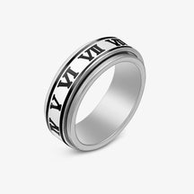 Hot Sale Rotatable Stainless Steel Ring Corrosive Roman Numeral Personalized Titanium Steel Ring Personalized Jewelry