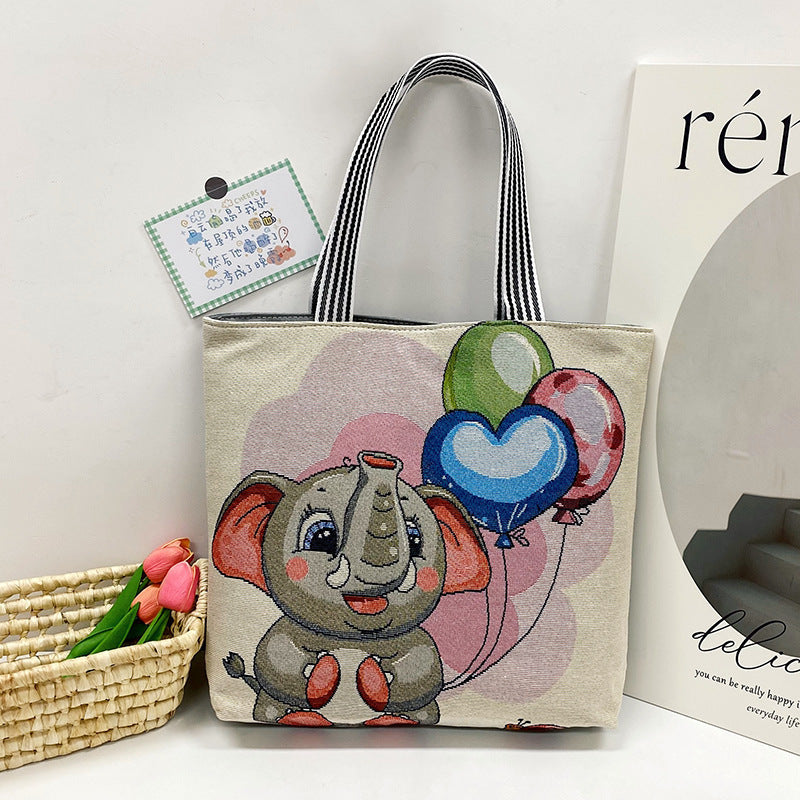 Foreign Trade Ethnic Style Retro Portable Canvas Bag Large Embroidery Shopping Fashion Shoulder Women's Bag New Matai Tote Bag