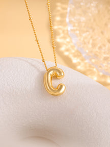 Hot-selling Balloon Glossy Letter Necklace Chubby Pendant European and American Fashion Simple Collarbone Chain
