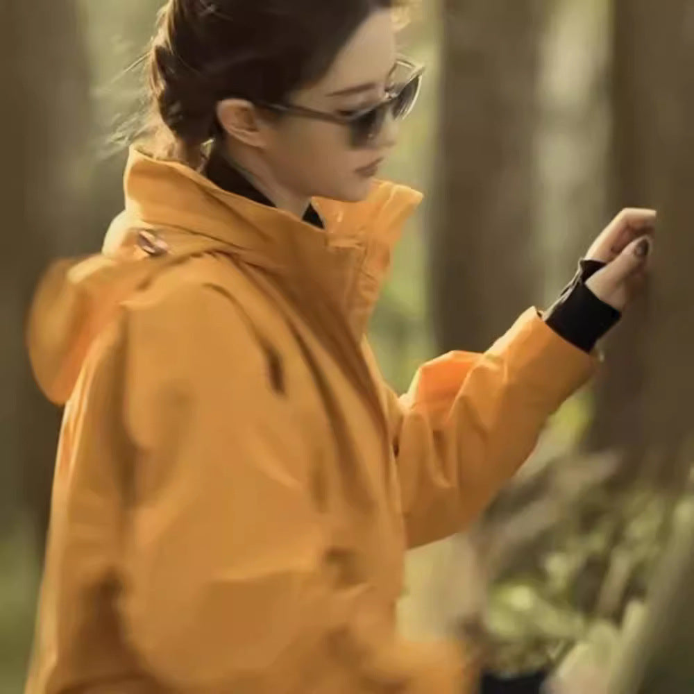 Liu Yifei ,Huang Yimei, The Same Style Spring and Autumn Winter Mountaineering Jacket, Light Three-in-one Windproof Outdoor Jacket for Women