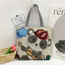 Foreign Trade Ethnic Style Retro Portable Canvas Bag Large Embroidery Shopping Fashion Shoulder Women's Bag New Matai Tote Bag