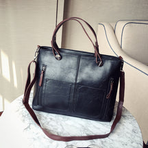 European and American Foreign Trade New Women's Bags Large Bags Simple and Fashionable Women's Handbags Retro Shoulder Messenger Bags