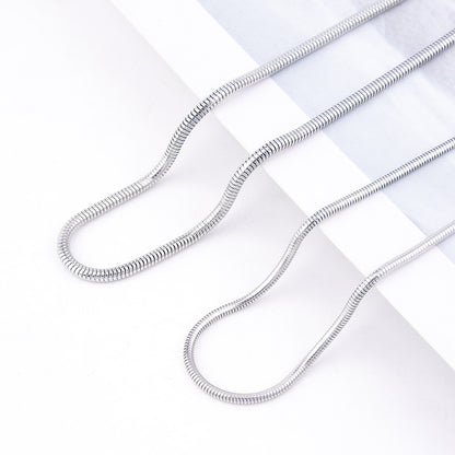 Europe and The United States Popular Stainless Steel Round Snake Chain Snake Bone Chain Spring Titanium Steel Necklace Simple Personality Clavicle Chain New Wholesale