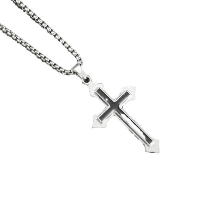 Hip Hop Necklace Jewelry Men's Popular Street Cross Personality Bouncing Alloy Pendant Sweater Chain Wholesale