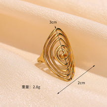 Hot Selling High-grade Stainless Steel Ring Opening Retro Geometric Line Ring Hydraulic Titanium Steel Jewelry Spot
