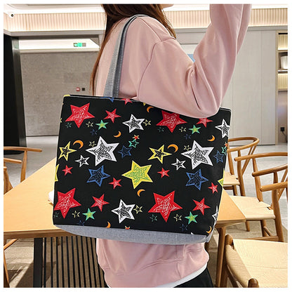 Manufacturer's New Printed Canvas Bag Wholesale Leisure Commuter Women's Fashion Portable Underarm Bag Cross-border Foreign Trade Women's Bag