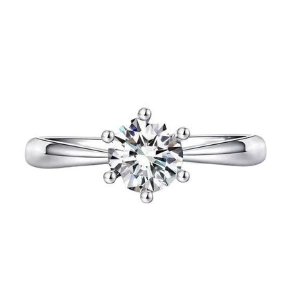 Korean Version of The Explosion, Six-claw 1-carat Simulated Diamond Ring, Open Ring, Female Wedding Proposal, Couple's Ring, Wedding Ring Wholesale