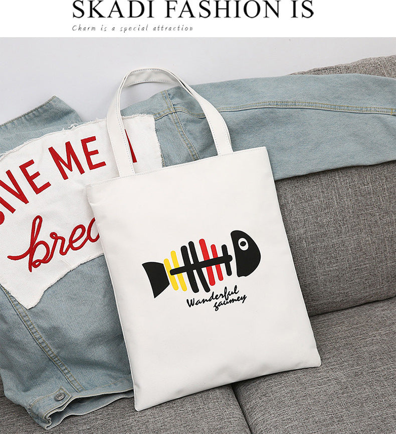 Canvas Bag Female Student Korean Version Large Capacity Simple Shoulder Bag Handbag To Picture Wholesale