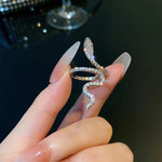 Hot-selling Micro-inlaid Zircon Wrapped Snake Ring Women's Niche Design Sense Fashion Personality Index Finger Ring