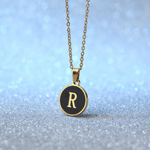 Foreign Trade Hot-selling Ins Wind Simple Alloy, English Letter Necklace Pendant Round Item Pendant 26 Letter Necklace