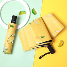 Fruit Thickened Umbrella Sun Umbrella Anti-ultraviolet Vinyl Wholesale Simple Parasol Umbrella Sunshine and Rain Dual-purpose Folding