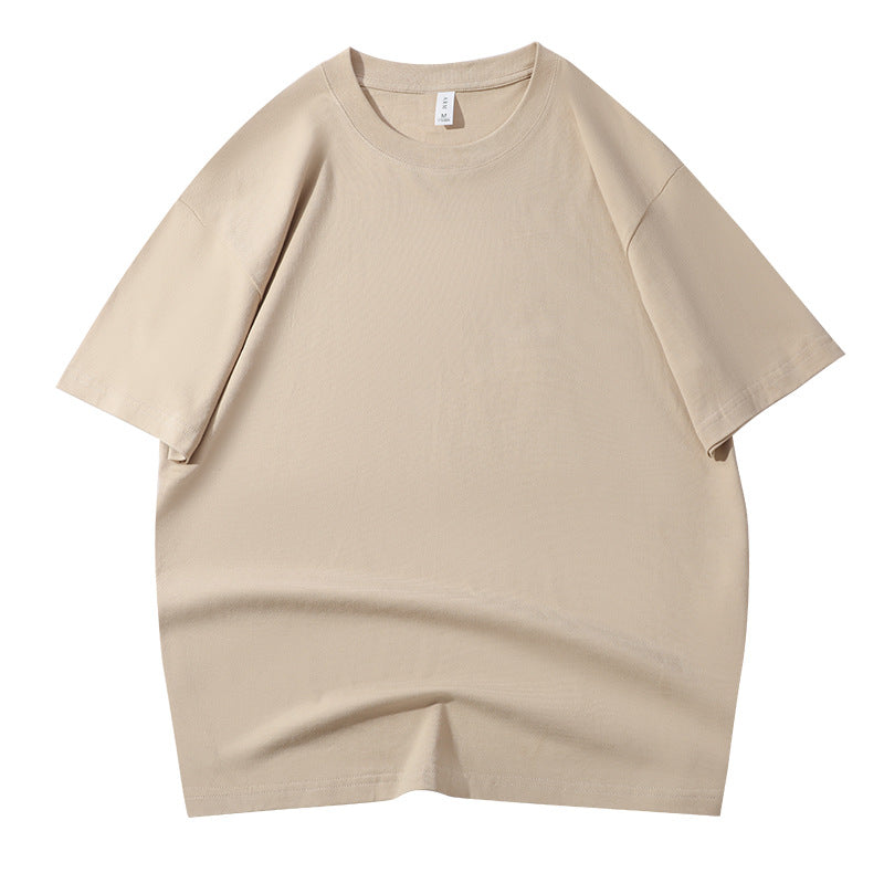 210G Pure Cotton T-shirt Round Neck Solid Color Men's and Women's Same Bottoming Shirt Half-sleeved Spot Short-sleeved T-shirt Casual Summer