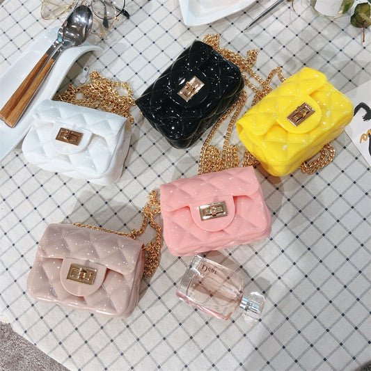 Summer Mini Jelly Bag Crossbody Shoulder Bag Korean Version Diamond Chain Bag Pvc Change Woman