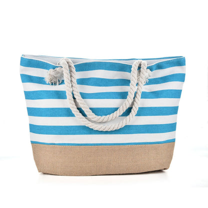 New Cross-border Beach Bag Striped, Foreign Trade Leisure Bag Amazon Armpit Bag Women's Shoulder Bag Women's Canvas Bag