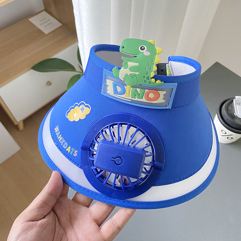 Hot selling Animal Children's Sunscreen Cap Solar Rechargeable Cap New UV Protection Empty Top Sun Hat with Fan