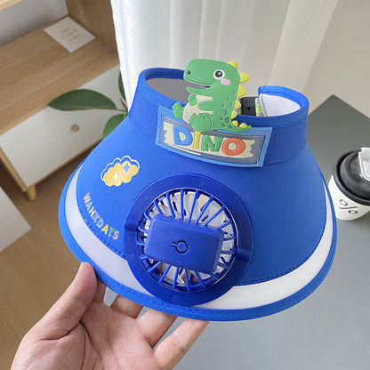 Hot selling Animal Children's Sunscreen Cap Solar Rechargeable Cap New UV Protection Empty Top Sun Hat with Fan