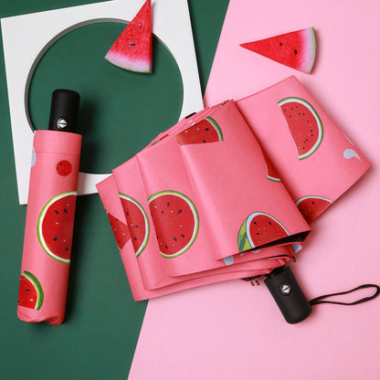 Fruit Thickened Umbrella Sun Umbrella Anti-ultraviolet Vinyl Wholesale Simple Parasol Umbrella Sunshine and Rain Dual-purpose Folding