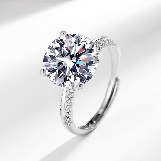 Hot Selling 5 Carat Eight Hearts Eight Arrows Platinum Plated Ring Ladies Ring Imitation Silver Ring Wholesale