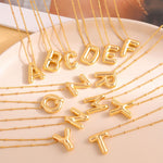Hot-selling Balloon Glossy Letter Necklace Chubby Pendant European and American Fashion Simple Collarbone Chain