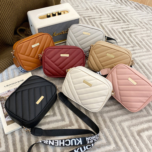 Women's Bag Personalized Embroidery Shoulder Camera Bag Foreign Trade 2025 Korean Version Summer and Autumn New Women's Oblique Span Small Square Bag