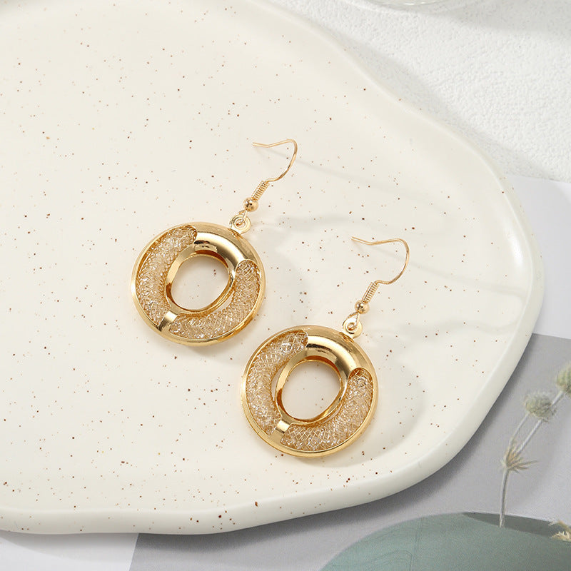 XP17 Exquisite Super Flash Mesh Yarn Zircon Earrings Women's Ins Trendy Light Luxury Niche High-end Design Pendant Stud Earrings