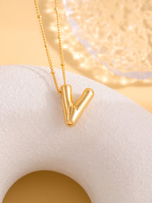 Hot-selling Balloon Glossy Letter Necklace Chubby Pendant European and American Fashion Simple Collarbone Chain