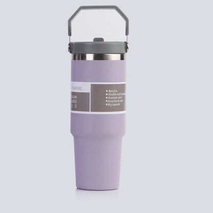 Car Cup 30oz Bingba Cup 304 Stainless Steel Thermos Cup Double Drinking Straw Cup Car Thermal Insulation Cold Cup