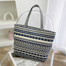 Foreign Trade New Canvas Bag Large-capacity Women's Bag Printed Handbag Ethnic Style Literary and Artistic Student Bag Shopping Bag