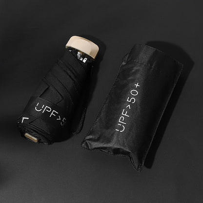 Upf50 + Flat 50% Umbrella Uv Sun Umbrella Ultra-light Small Folding Vinyl Umbrella Sunshade Anti-ultraviolet Umbrella Wholesale