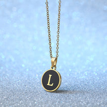 Foreign Trade Hot-selling Ins Wind Simple Alloy, English Letter Necklace Pendant Round Item Pendant 26 Letter Necklace