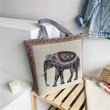 Foreign Trade Ethnic Style Retro Portable Canvas Bag Large Embroidery Shopping Fashion Shoulder Women's Bag New Matai Tote Bag
