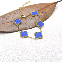 Popular 15MM Four-leaf Clover Bracelet Stainless Steel 18K Gold Five-flower Four-leaf Clover Double-sided Fritillary Fashionable Versatile Bracelet