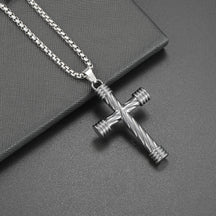 Hip Hop Necklace Jewelry Men's Popular Street Cross Personality Bouncing Alloy Pendant Sweater Chain Wholesale