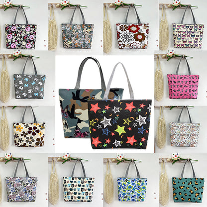 Manufacturer's New Printed Canvas Bag Wholesale Leisure Commuter Women's Fashion Portable Underarm Bag Cross-border Foreign Trade Women's Bag