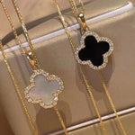 Four-leaf Clover Sweater Chain Women's Autumn and Winter Fashion Small Fragrance Temperament Necklace Light Luxury Niche Ins Tide Internet Celebrity Collarbone Chain