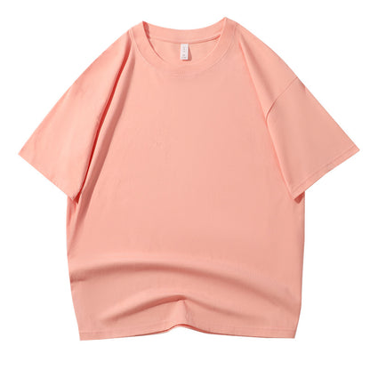 210G Pure Cotton T-shirt Round Neck Solid Color Men's and Women's Same Bottoming Shirt Half-sleeved Spot Short-sleeved T-shirt Casual Summer
