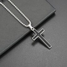 Hip Hop Necklace Jewelry Men's Popular Street Cross Personality Bouncing Alloy Pendant Sweater Chain Wholesale