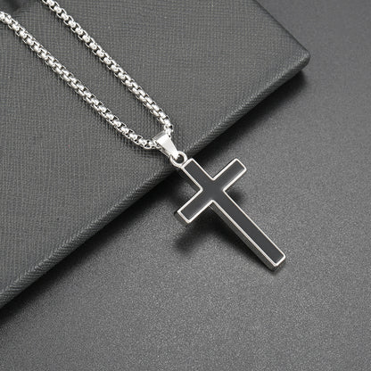 Hip Hop Necklace Jewelry Men's Popular Street Cross Personality Bouncing Alloy Pendant Sweater Chain Wholesale