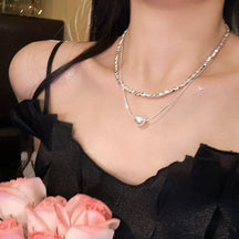 Korean New Pearl Butterfly Necklace Women's High-end Light Luxury Niche Versatile Sweater Chain Autumn and Winter Popular Accessories