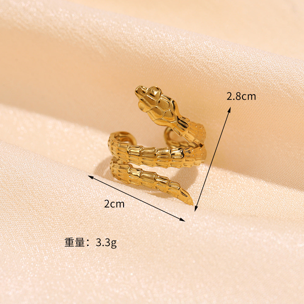 Hot Selling High-grade Stainless Steel Ring Opening Retro Geometric Line Ring Hydraulic Titanium Steel Jewelry Spot