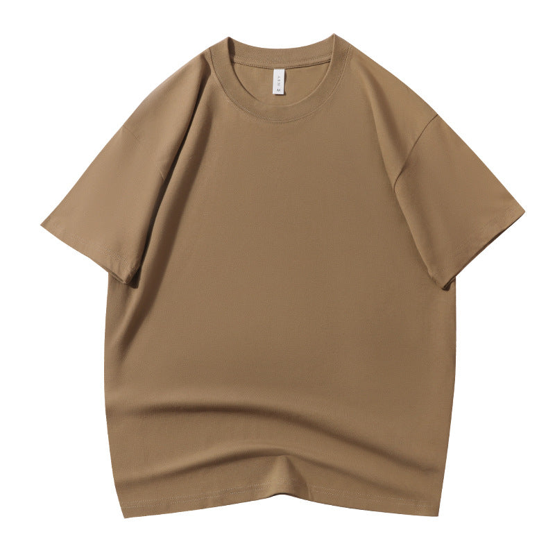 210G Pure Cotton T-shirt Round Neck Solid Color Men's and Women's Same Bottoming Shirt Half-sleeved Spot Short-sleeved T-shirt Casual Summer