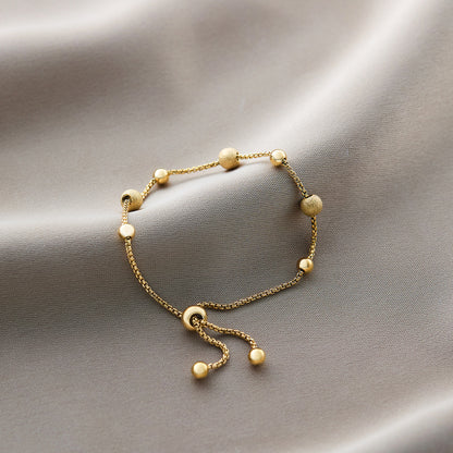 Warm Jian Does Not Fade Cross-border Hot-selling Titanium Steel Bracelet Women's Five-leaf Clover with Diamonds Ins Wind Personality 18K Vacuum Plating
