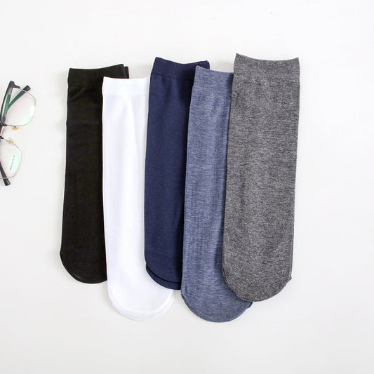 Men's Socks, Thin Medium Tube Men's Socks, Men's Business Socks, Spring and Summer Men's Stockings, Men's Ice Silk Solid Color Wholesale
