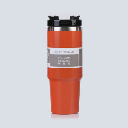 Car Cup 30oz Bingba Cup 304 Stainless Steel Thermos Cup Double Drinking Straw Cup Car Thermal Insulation Cold Cup