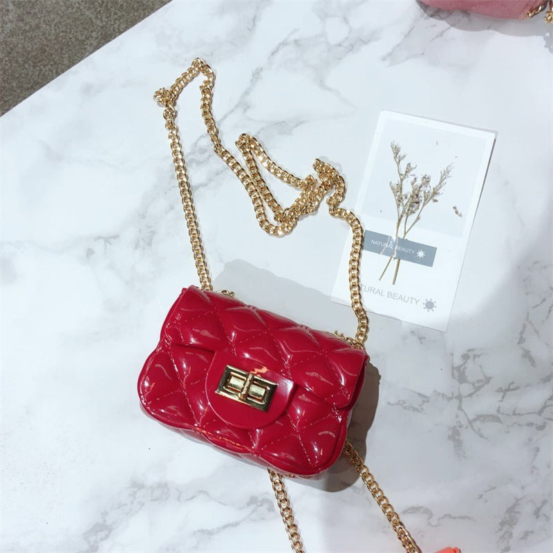 Summer Mini Jelly Bag Crossbody Shoulder Bag Korean Version Diamond Chain Bag Pvc Change Woman