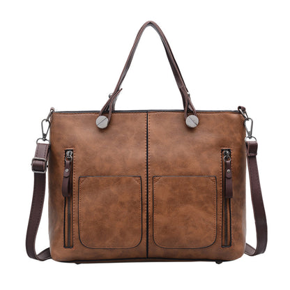 European and American Foreign Trade New Women's Bags Large Bags Simple and Fashionable Women's Handbags Retro Shoulder Messenger Bags