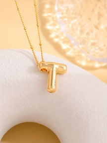 Hot-selling Balloon Glossy Letter Necklace Chubby Pendant European and American Fashion Simple Collarbone Chain