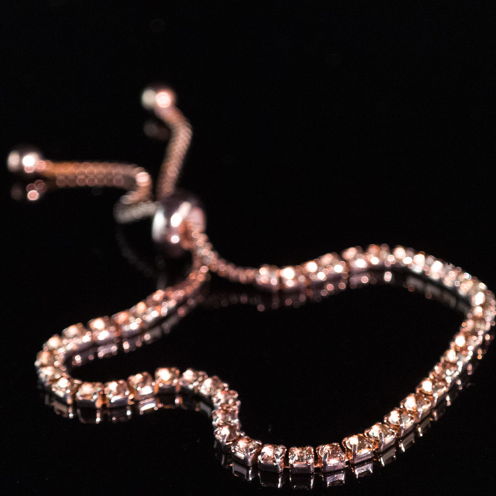 Cross-border Explosive Zircon Tennis Bracelet Adjustable Full Diamond Bracelet Light Luxury High-end Women's Bracelet Jewelry Women