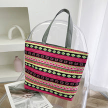 Foreign Trade New Canvas Bag Large-capacity Women's Bag Printed Handbag Ethnic Style Literary and Artistic Student Bag Shopping Bag
