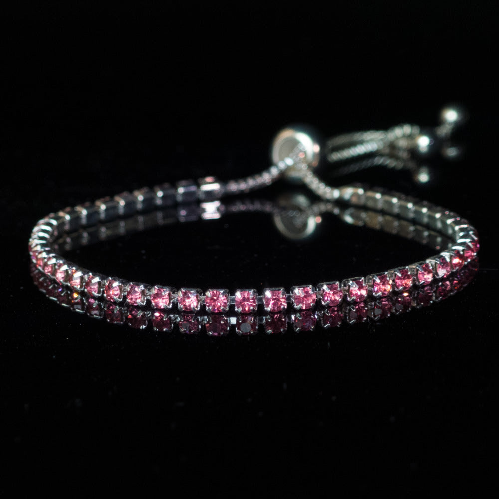 Cross-border Explosive Zircon Tennis Bracelet Adjustable Full Diamond Bracelet Light Luxury High-end Women's Bracelet Jewelry Women